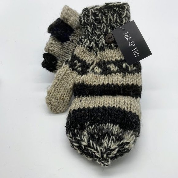 Yak & Yeti Other - Dark Brown, Tan, Grey & White Glittens